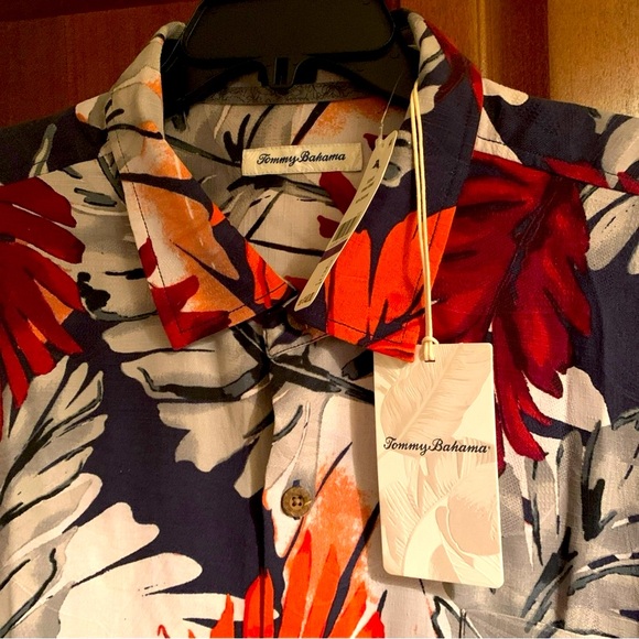 Tommy Bahama 100% Silk Shirt Men’s Size XXL (2X) Ferona Fronds 5459 Coastline